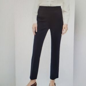 J CREW PIXIE PANT BLACK 16R. SLIP ON SIDE ZIP. ELASTIC PANEL SIDES. STRETCH
